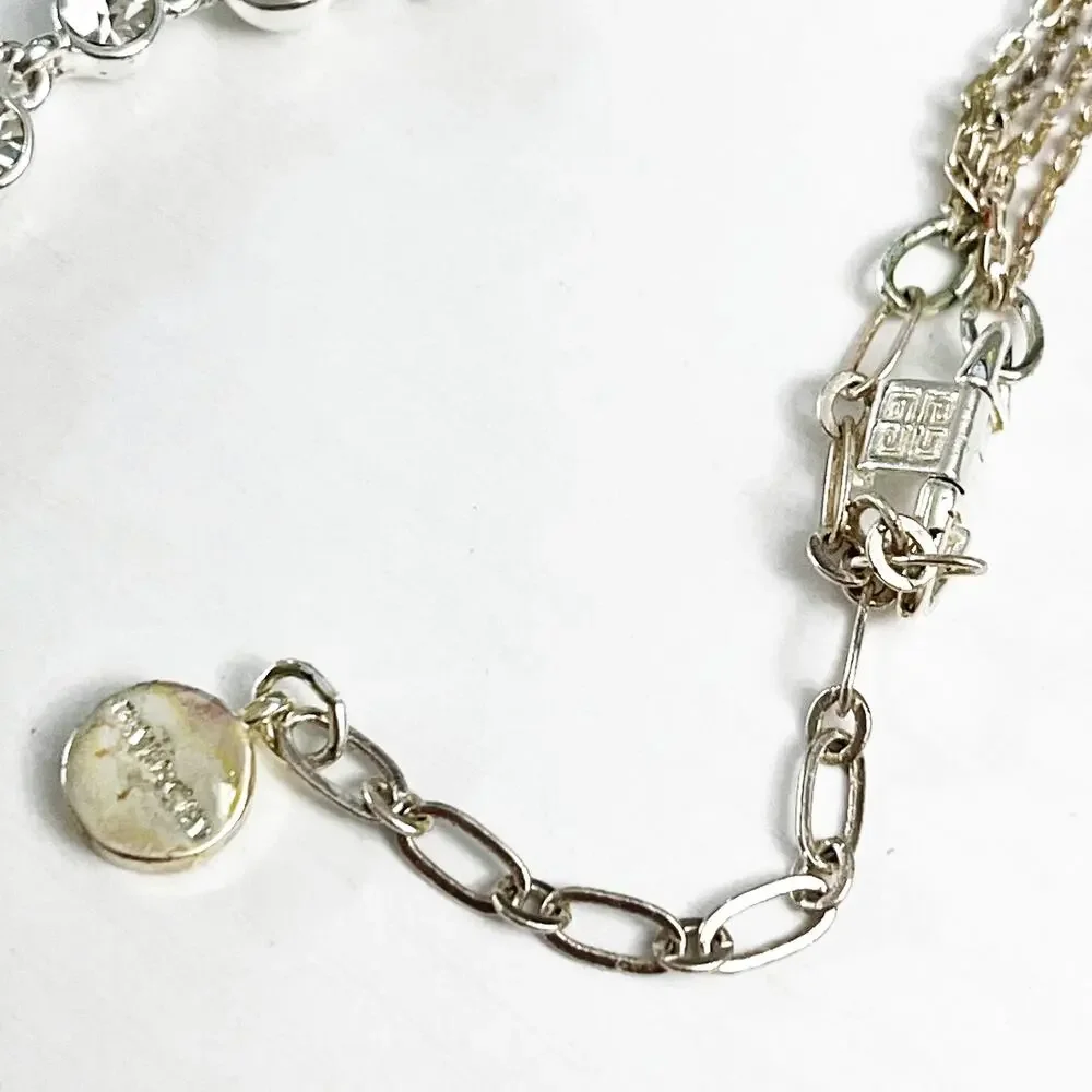 Givenchy Silver Crystal Teardrop Necklace - Picture 7 of 9